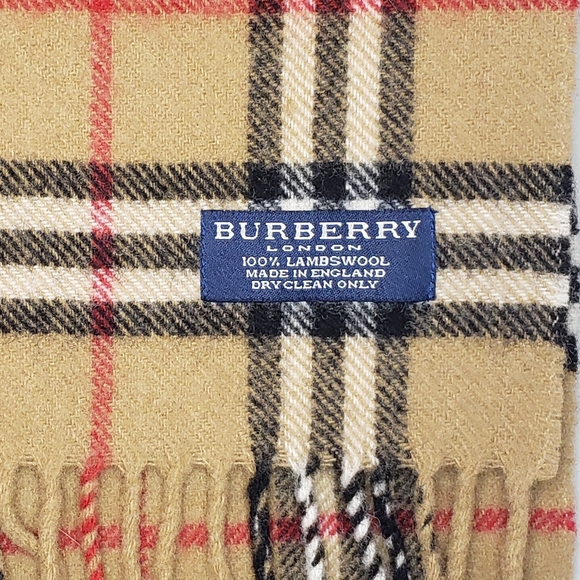 Burberry Beige Red Nova Check Scarf 100% Cashmere Made In Scotland Authentic EUC - Picture 3 of 5